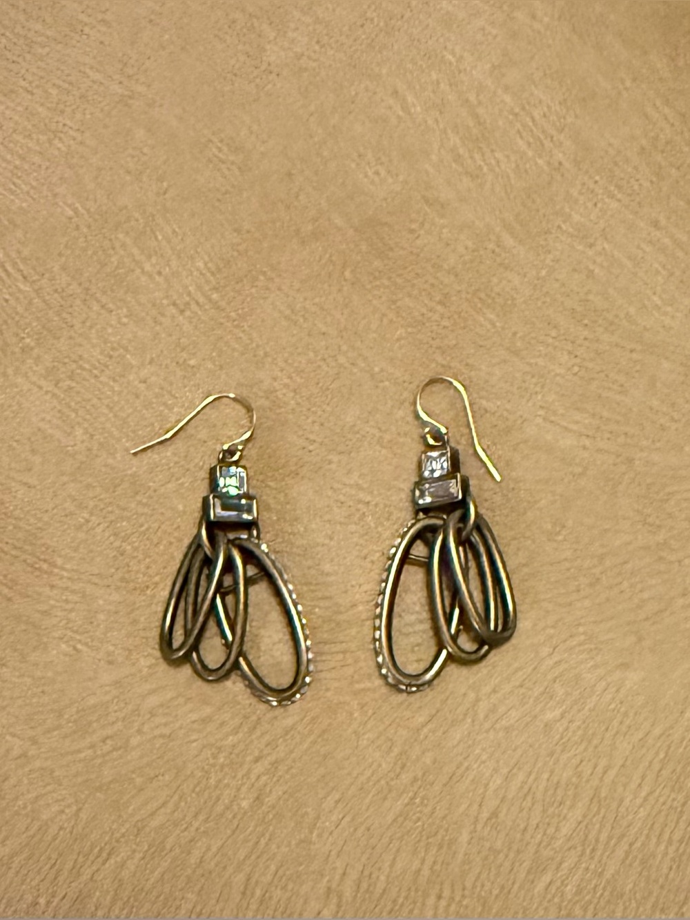 Silpada Modern Maven Brass Hoops with Swarovski Crystals